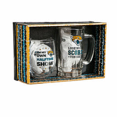 Jacksonville Jaguars, Stemless 17OZ Wine & Beer 16 OZ Gift Set - NFL Home