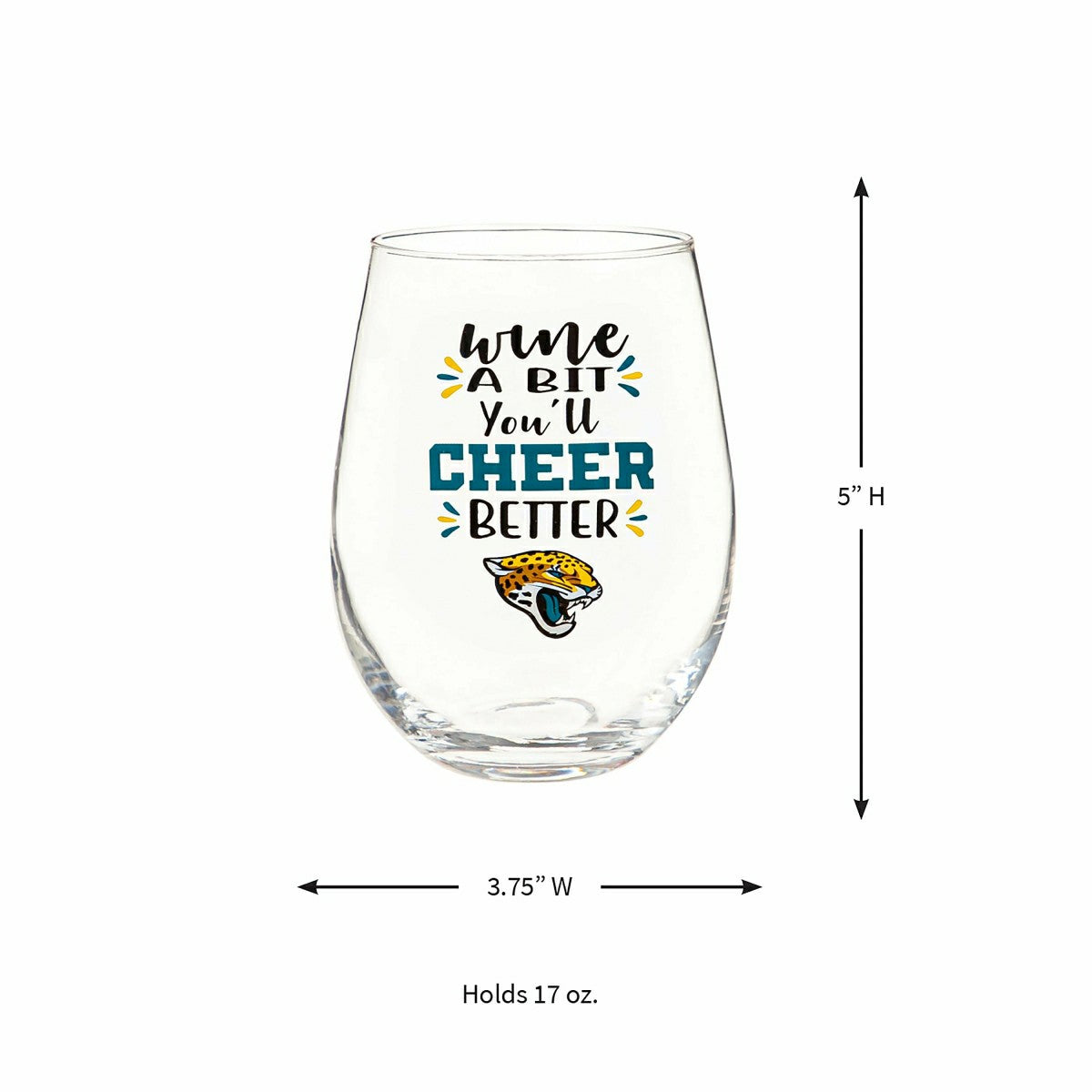 Jacksonville Jaguars, 17oz Boxed Stemless Wine - NFL Home