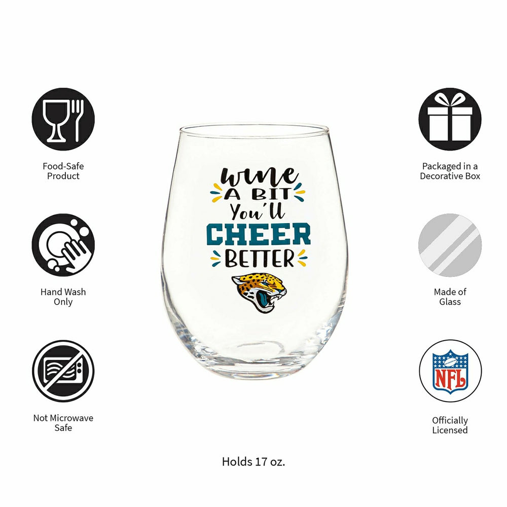 Jacksonville Jaguars, 17oz Boxed Stemless Wine - NFL Home