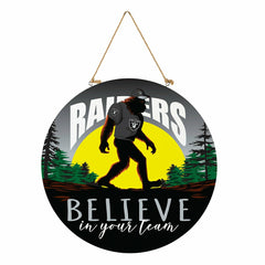 Las Vegas Raiders Bigfoot Round Door Décor with Hanging Rope, 18x18 - NFL Home