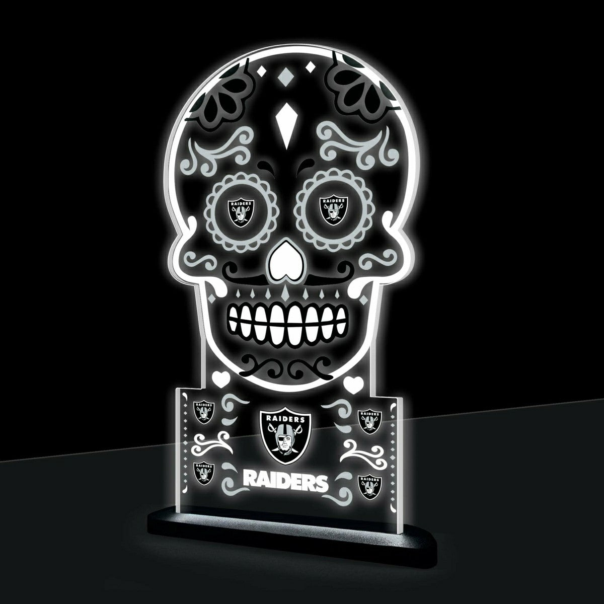 Las Vegas Raiders NFL Football Sugar Skull Desklite LED Decor - NFL Home