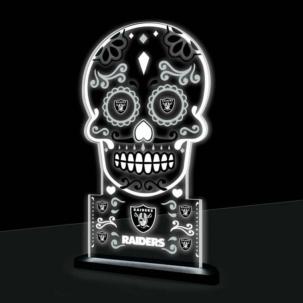 Las Vegas Raiders NFL Football Sugar Skull Desklite LED Decor - NFL Home