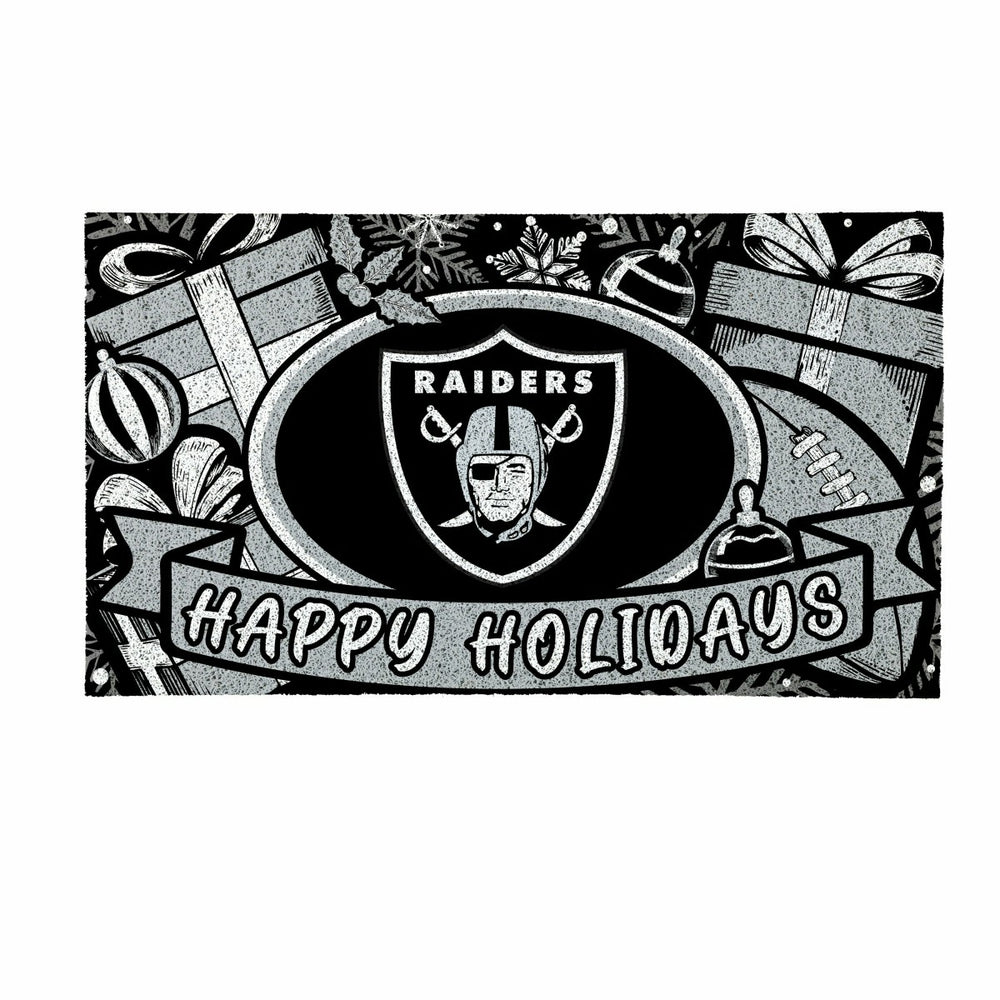 LAS VEGAS RAIDERS Holiday PVC Mat, 28"x16" - NFL