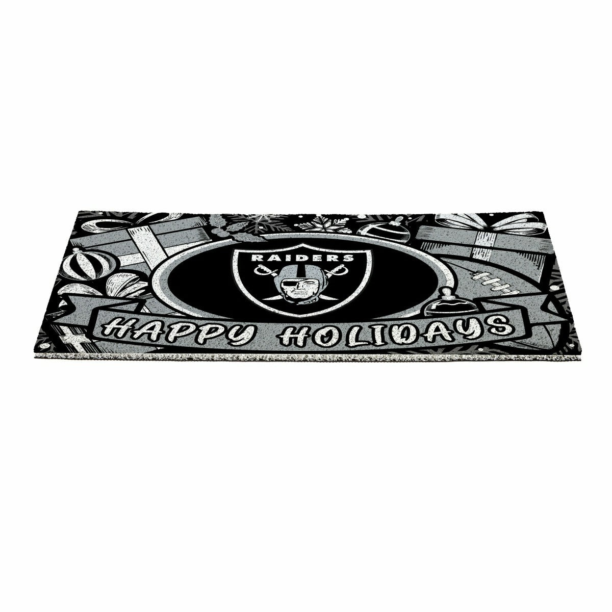 LAS VEGAS RAIDERS Holiday PVC Mat, 28"x16" - NFL