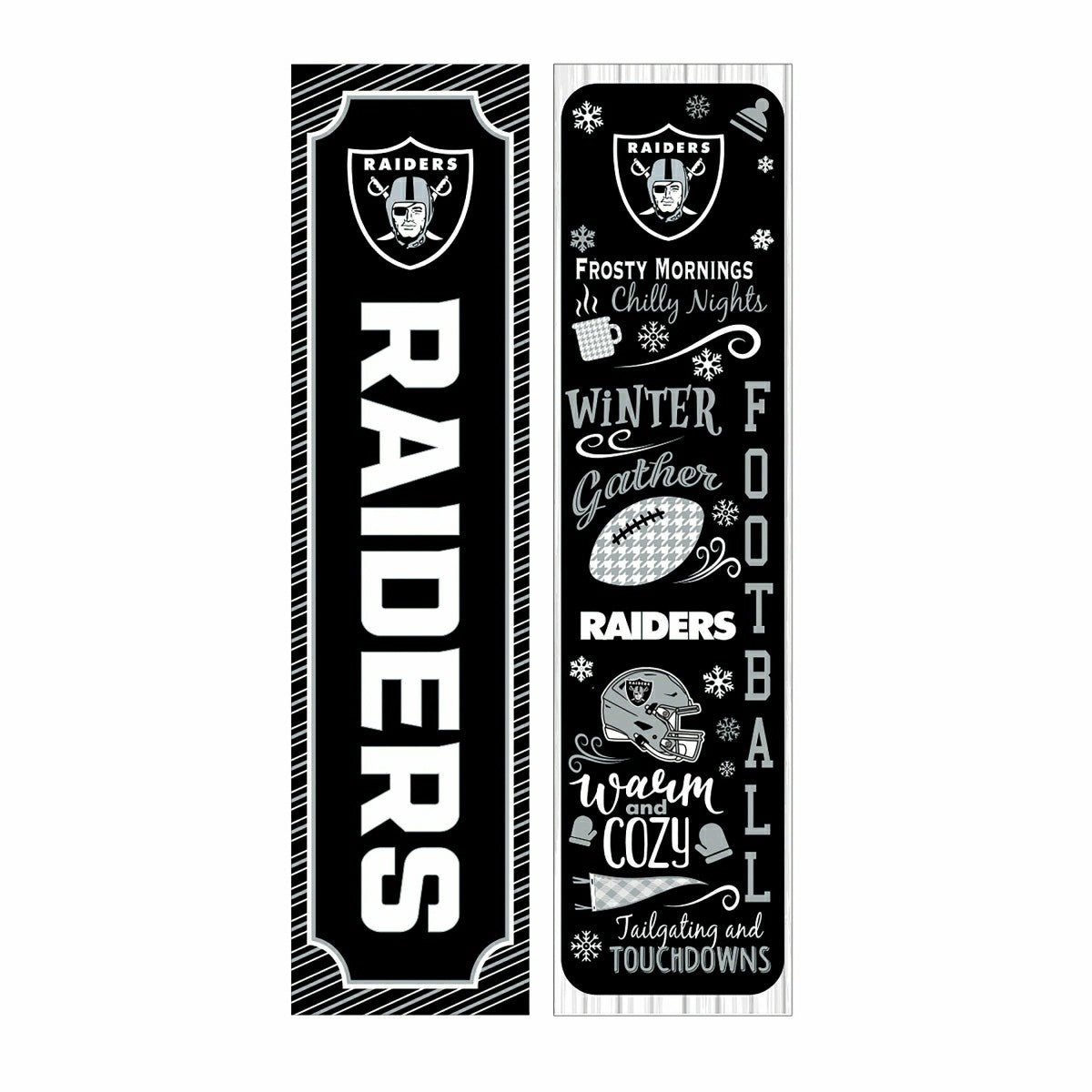 46" Double Sided Leaner, Las Vegas Raiders, Winter Seasonal - NFL Home