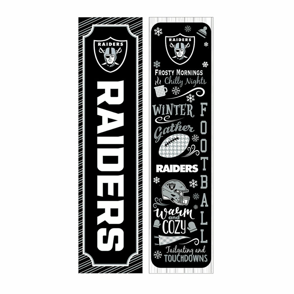 46" Double Sided Leaner, Las Vegas Raiders, Winter Seasonal - NFL Home
