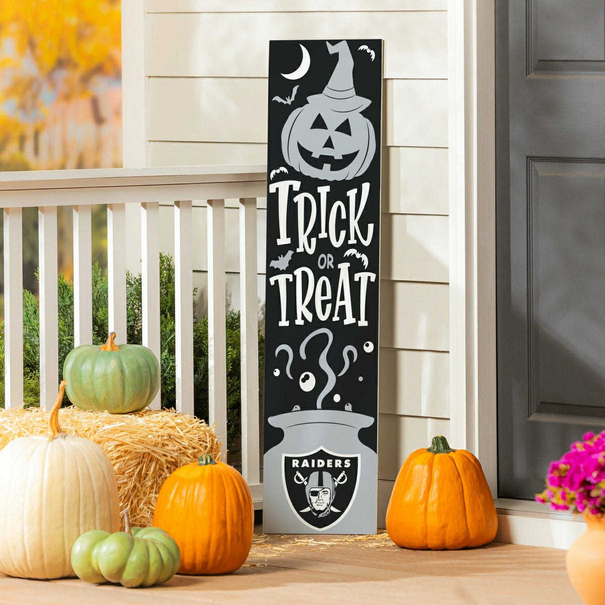 47" Double Sided Leaner, Las Vegas Raiders, Halloween - NFL Home