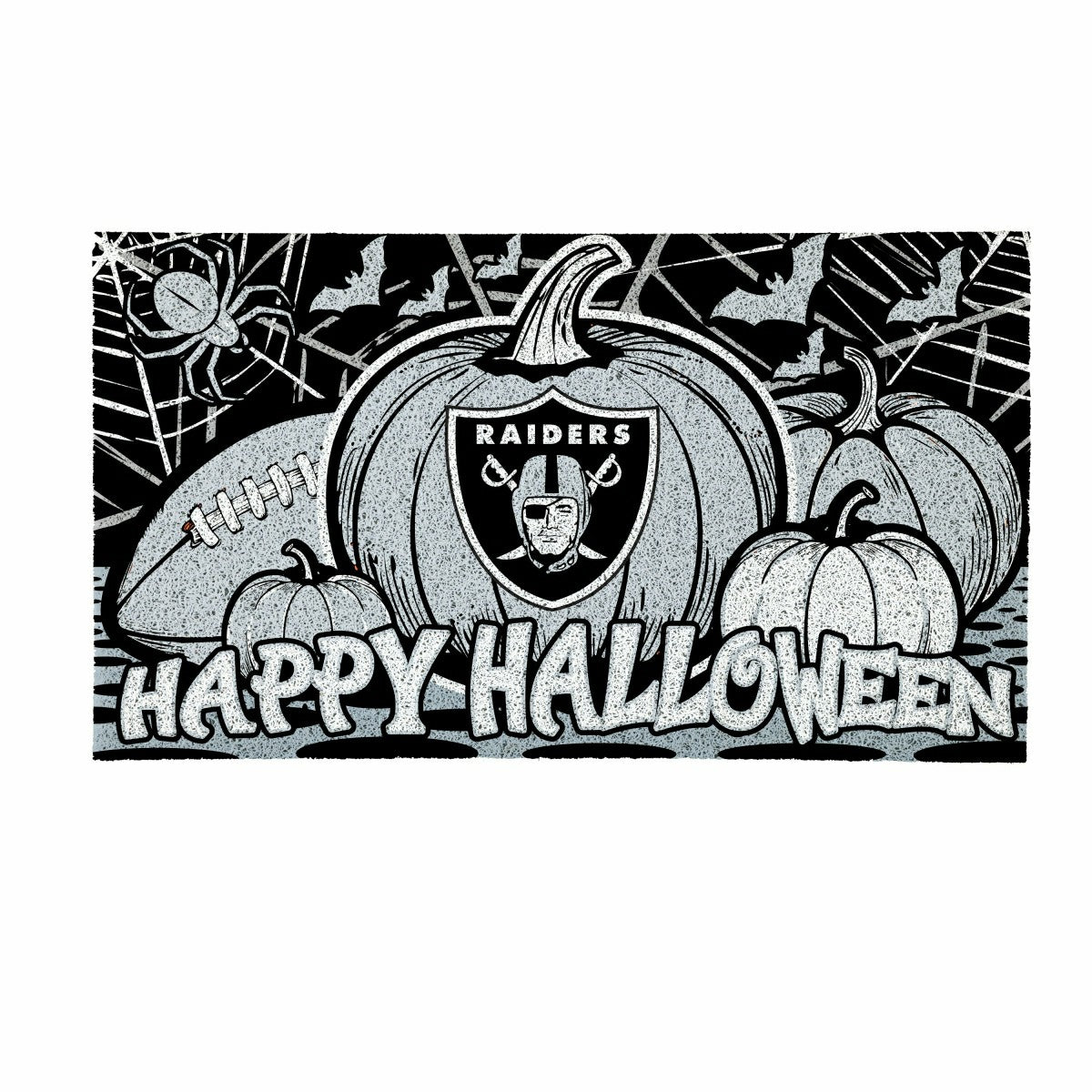 LAS VEGAS RAIDERS Halloween PVC Mat, 28"x16" - NFL