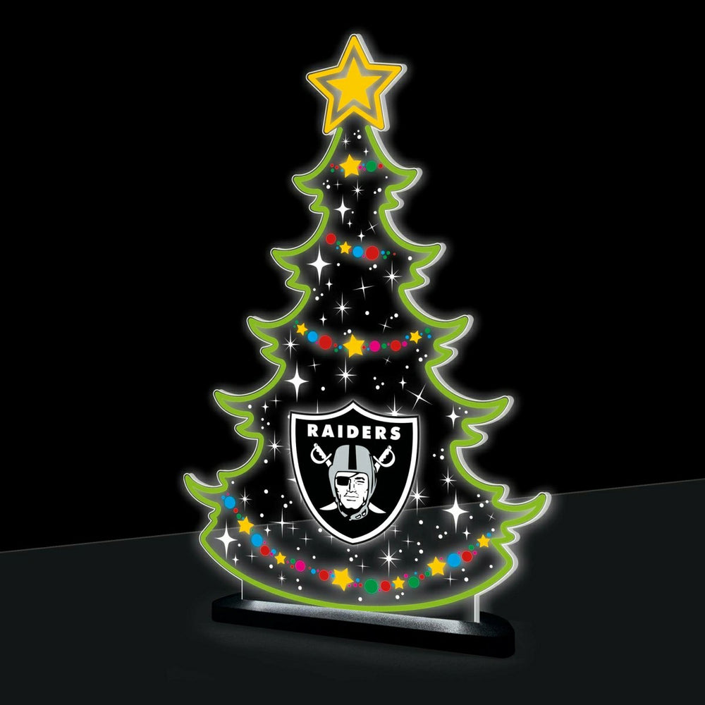Las Vegas Raiders NFL Football Holiday Tree Desklite LED Decor - NFL Home