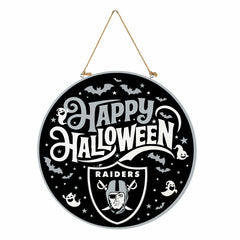 Las Vegas Raiders Halloween Round Door Décor with Hanging Rope, 18x18 - NFL Home