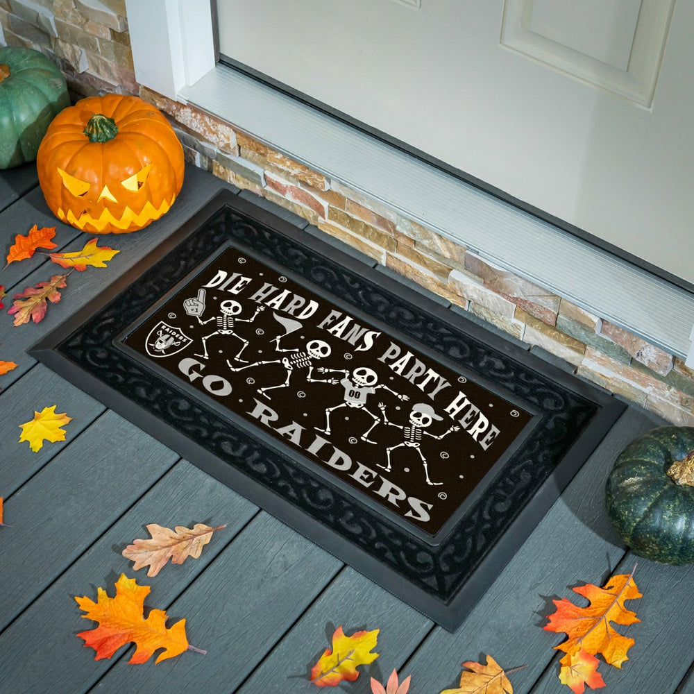 Las Vegas Raiders Flocked Coir Halloween Sassafras Switch Mat, 22"x10" - NFL