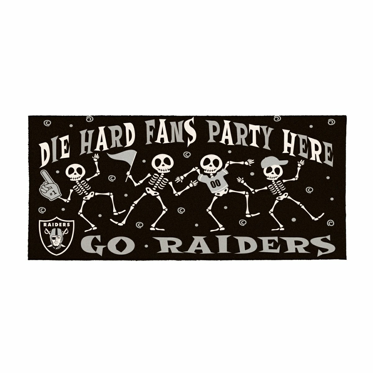 Las Vegas Raiders Flocked Coir Halloween Sassafras Switch Mat, 22"x10" - NFL