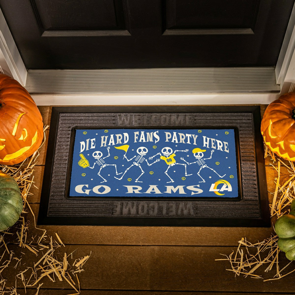 Los Angeles Rams Flocked Coir Halloween Sassafras Switch Mat, 22"x10" - NFL