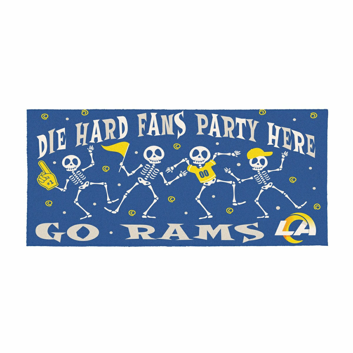Los Angeles Rams Flocked Coir Halloween Sassafras Switch Mat, 22"x10" - NFL