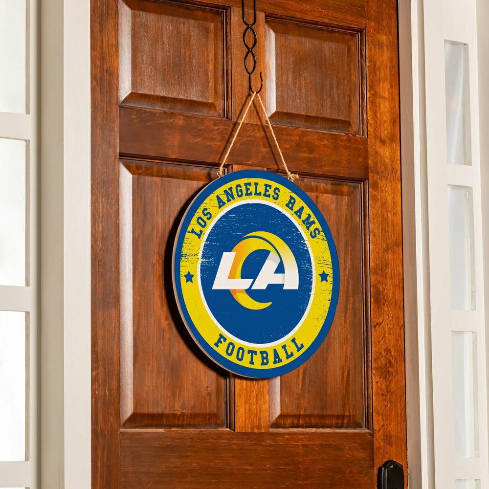 Los Angeles Rams Round Door Décor with Hanging Rope, 18x18 - NFL Home