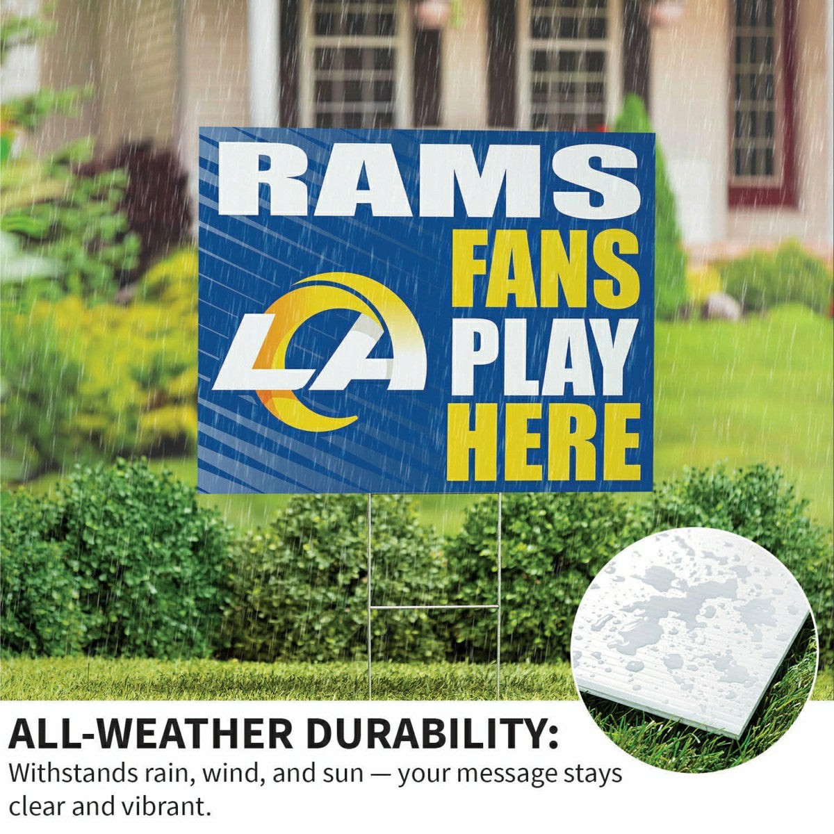 Los Angeles Rams Coroplast Yard Sign "Fans Play Here" - NFL Home