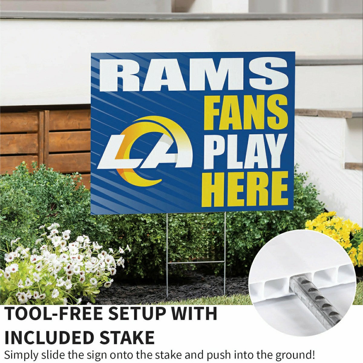 Los Angeles Rams Coroplast Yard Sign "Fans Play Here" - NFL Home