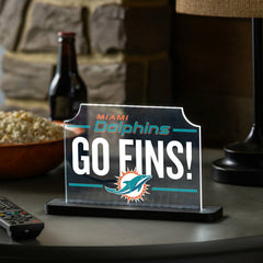 Miami Dolphins NFL Football Rectangle Desklite LED Decor - NFL Home