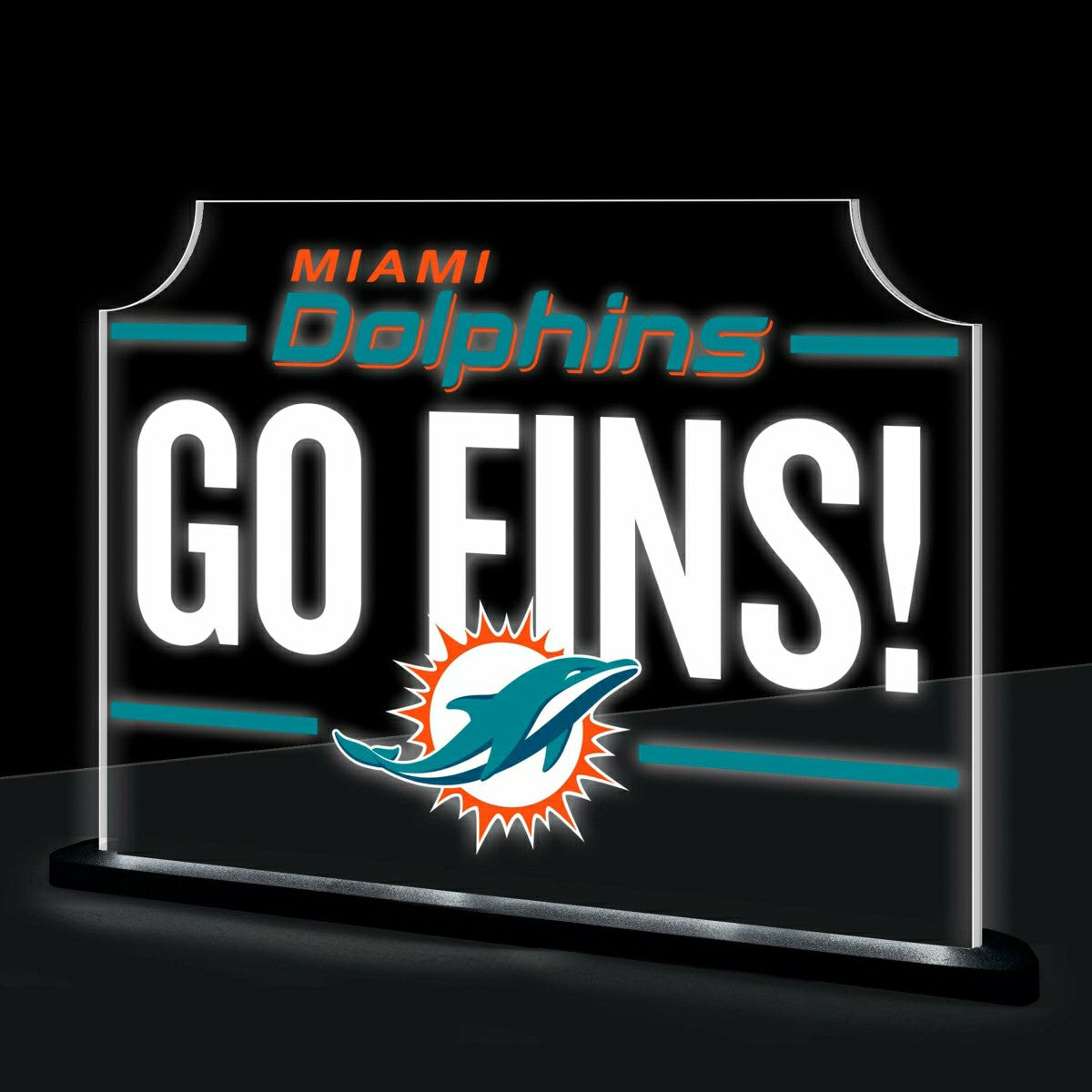 Miami Dolphins NFL Football Rectangle Desklite LED Decor - NFL Home