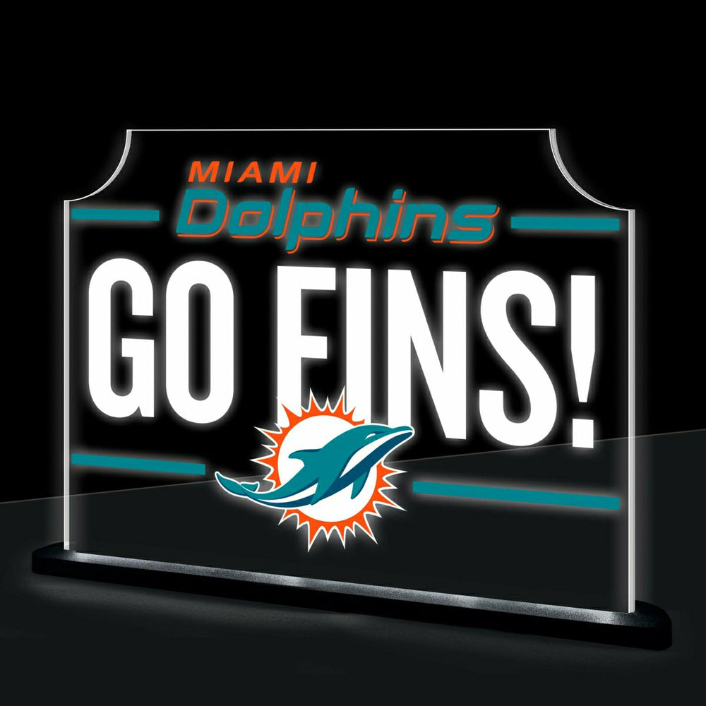 Miami Dolphins NFL Football Rectangle Desklite LED Decor - NFL Home