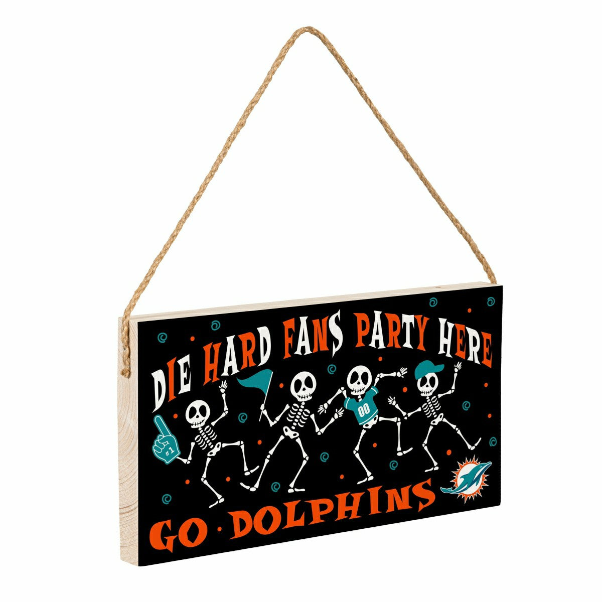 Miami Dolphins Halloween Wood Wall Sign, 6x11 - NFL Home