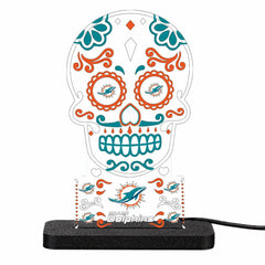 Miami Dolphins NFL Football Sugar Skull Desklite LED Decor - NFL Home