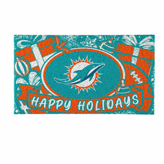 Miami Dolphins Holiday PVC Mat, 28"x16" - NFL