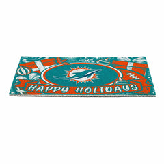 Miami Dolphins Holiday PVC Mat, 28"x16" - NFL