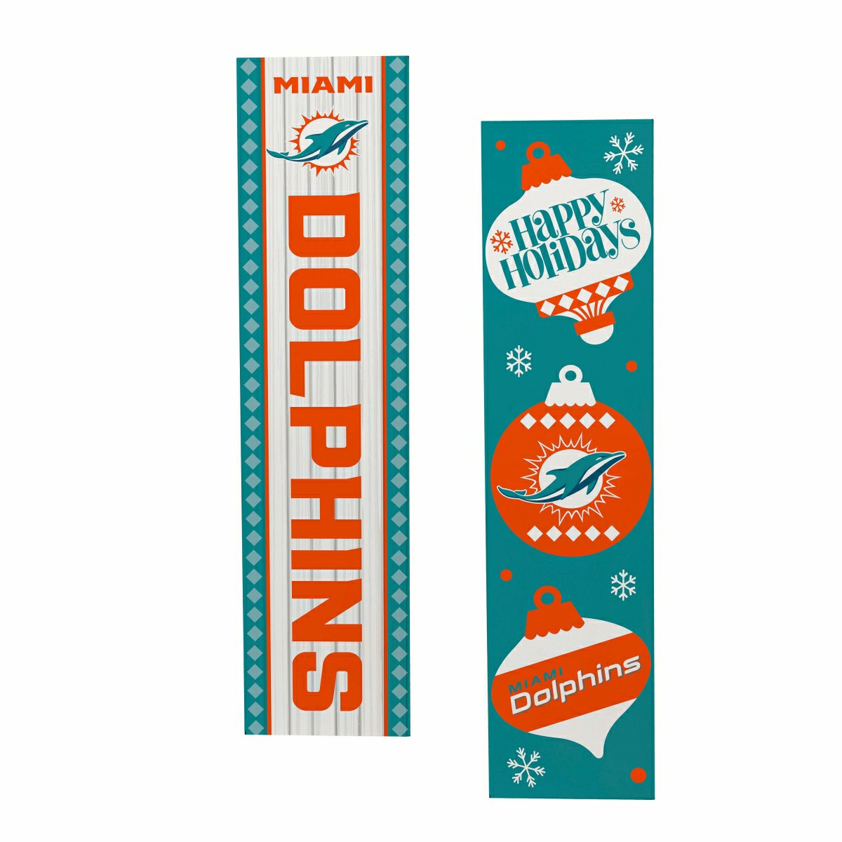 47" Double Sided Leaner, Miami Dolphins, Christmas - NFL Home