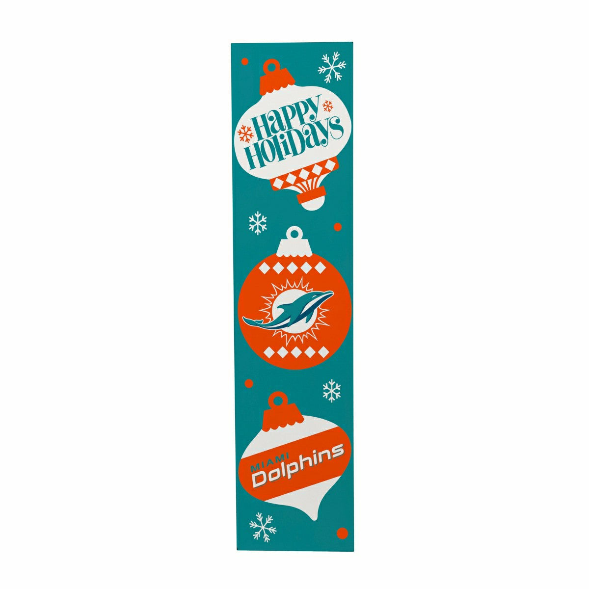 47" Double Sided Leaner, Miami Dolphins, Christmas - NFL Home