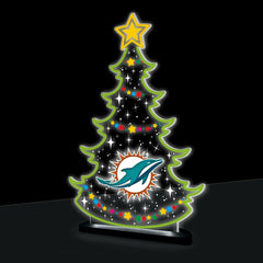 Miami Dolphins NFL Football Holiday Tree Desklite LED Decor - NFL Home