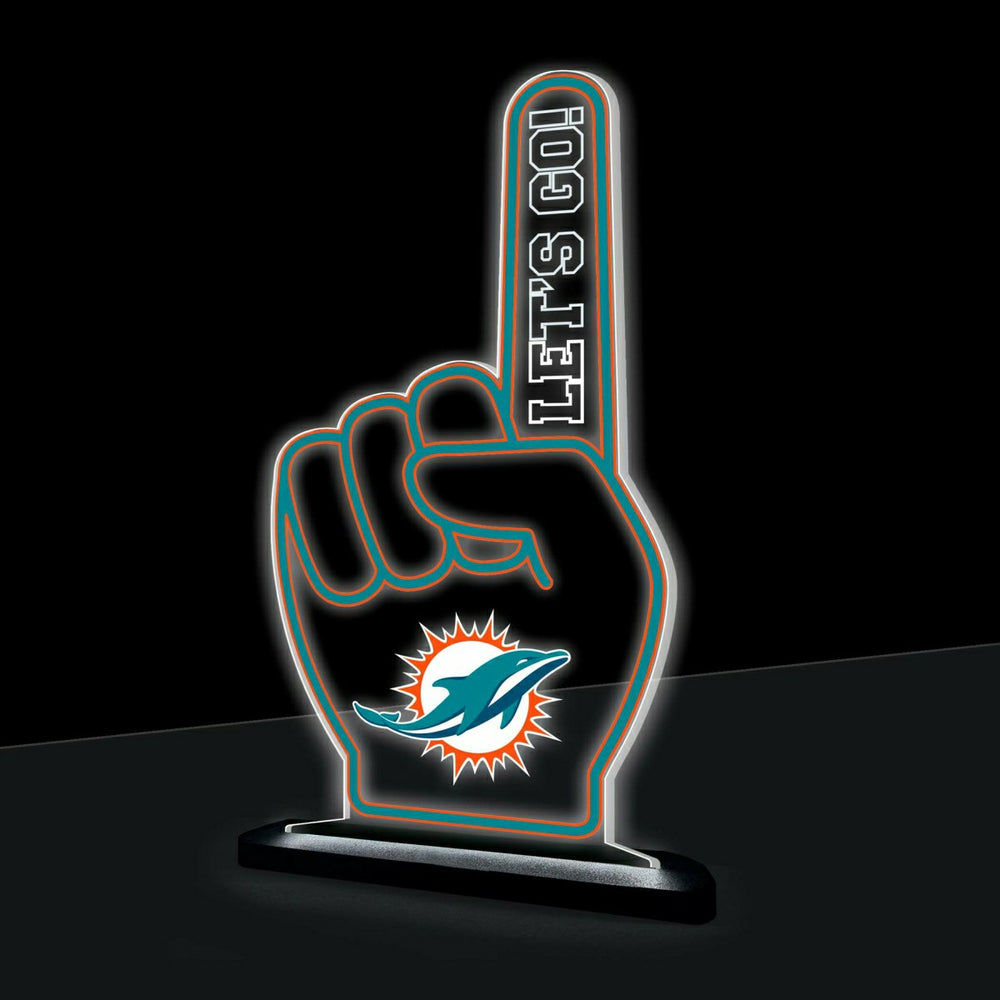 Miami Dolphins NFL Football Foam Finger Desklite LED Decor - NFL Home