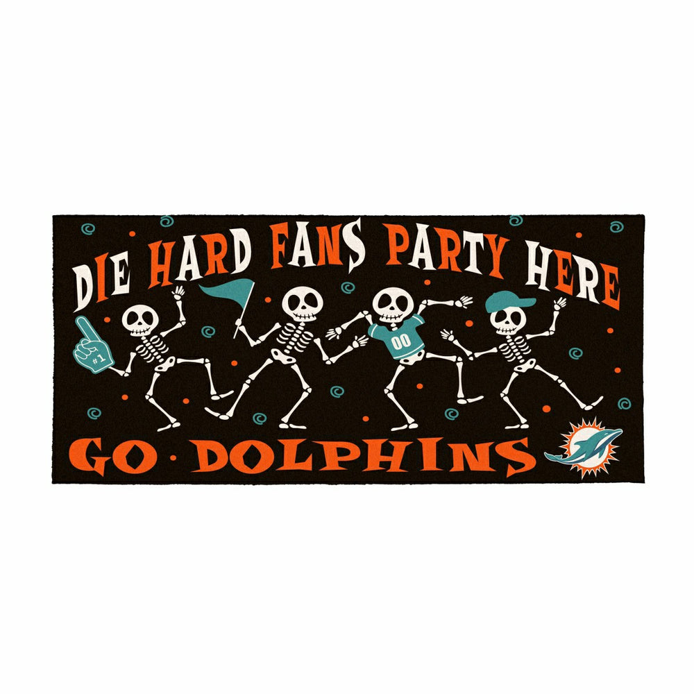 Miami Dolphins Flocked Coir Halloween Sassafras Switch Mat, 22"x10" - NFL