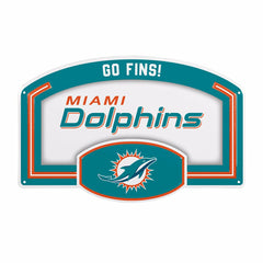 Miami Dolphins USA Embossed Steel Wall Sign, 11" x 17" - NFL Home