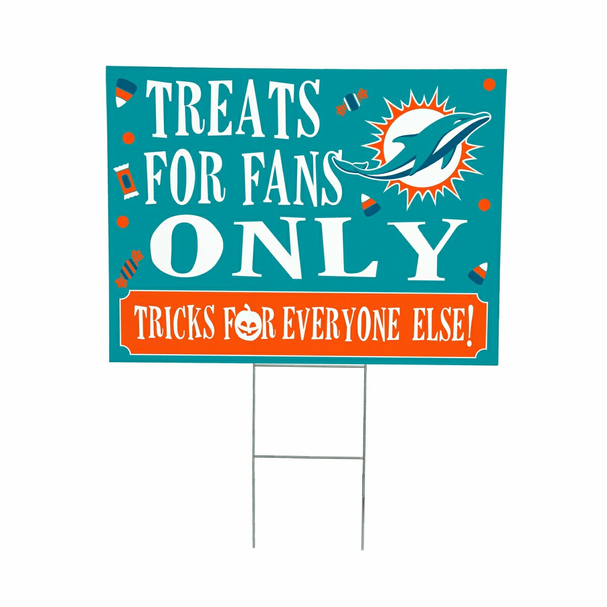 Miami Dolphins Yard Sign, Halloween Treats for Fans - NFL Home