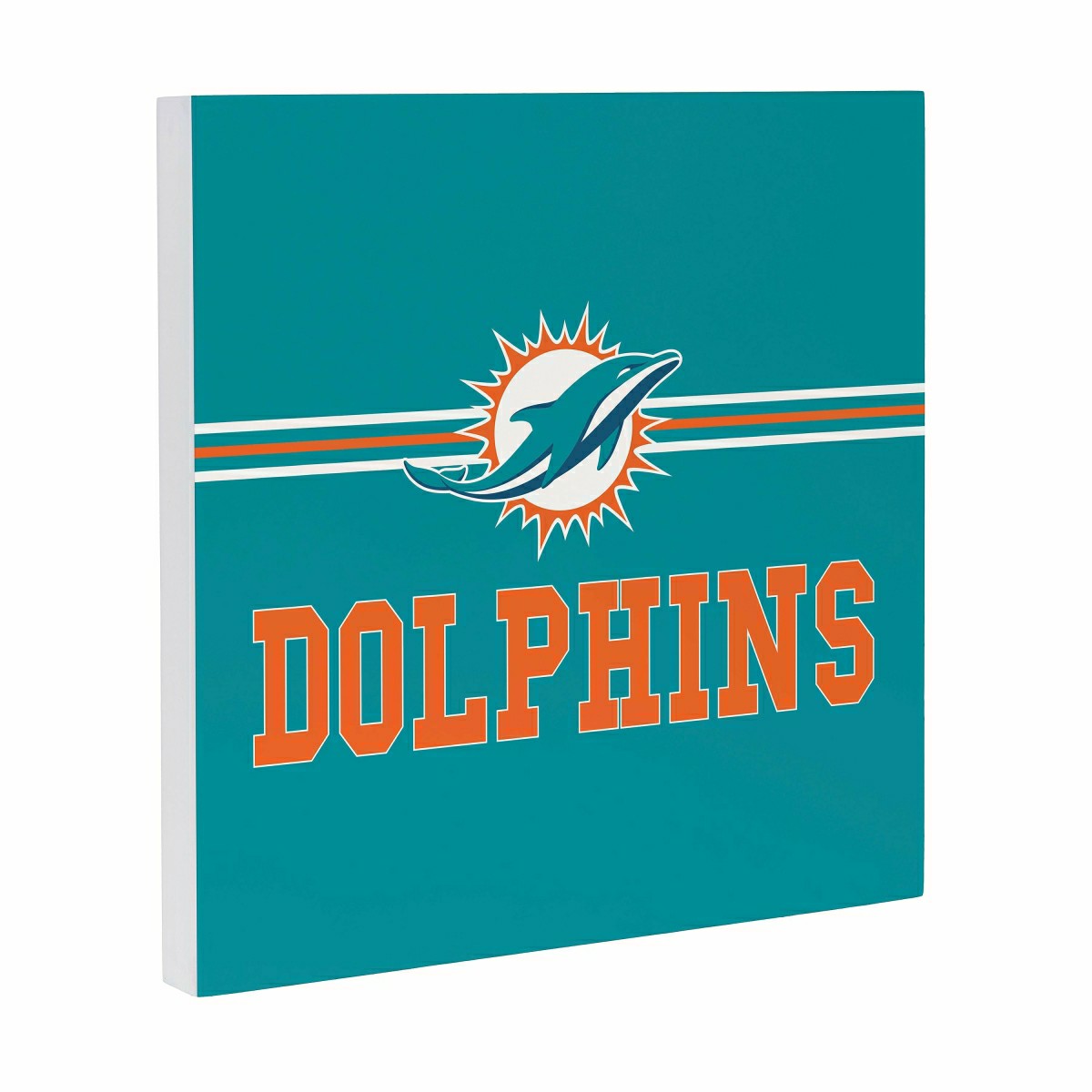 Miami Dolphins Wood Wall Sign, 12x12 - NFL Home