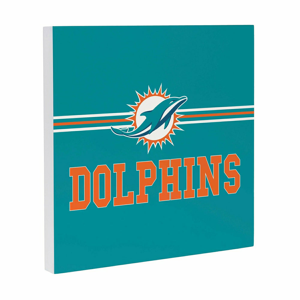 Miami Dolphins Wood Wall Sign, 12x12 - NFL Home