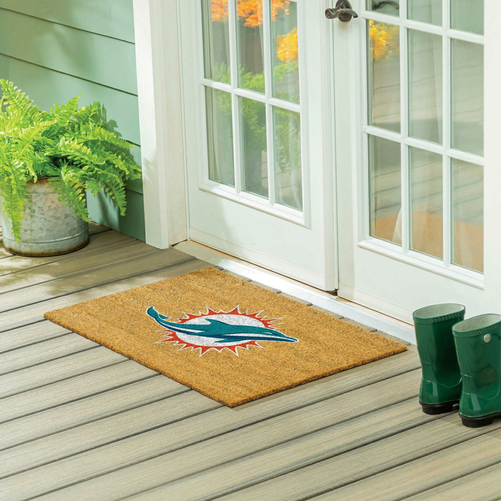 Miami Dolphins Large Full Color Coir Mat, 36"x24" - NFL