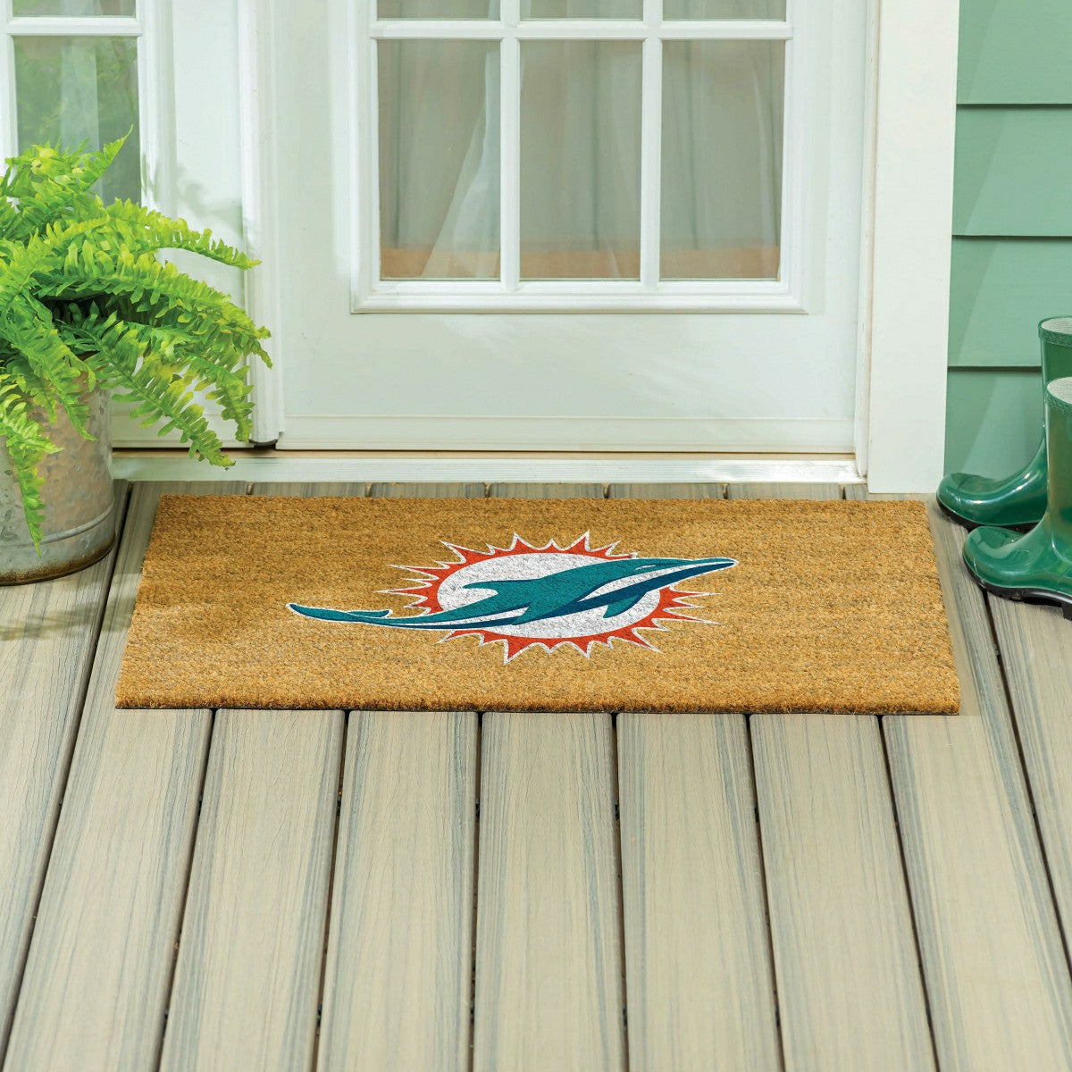 Miami Dolphins Large Full Color Coir Mat, 36"x24" - NFL