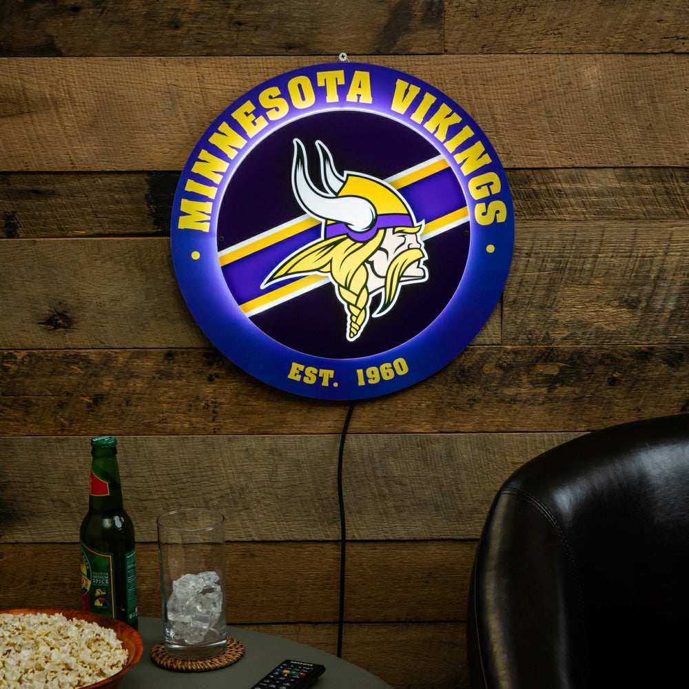 Minnesota Vikings, Metal Lite, Round - NFL
