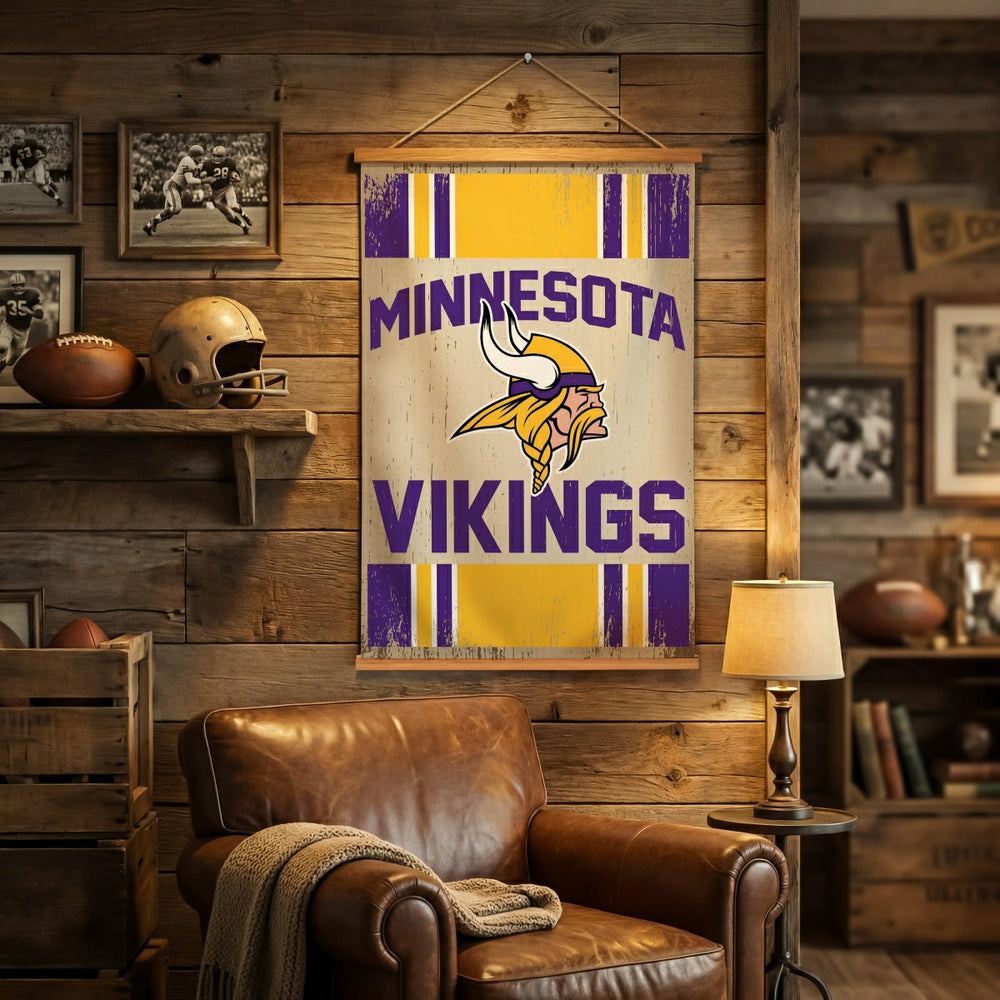 Minnesota Vikings, Canvas Wall Tapestry, Medium, 36x24 - NFL Home