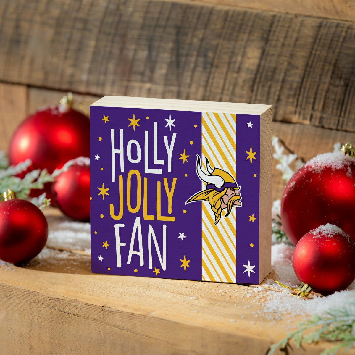 Minnesota Vikings Block, Holiday, 6x6 - NFL Home