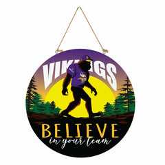 Minnesota Vikings Bigfoot Round Door Décor with Hanging Rope, 18x18 - NFL Home