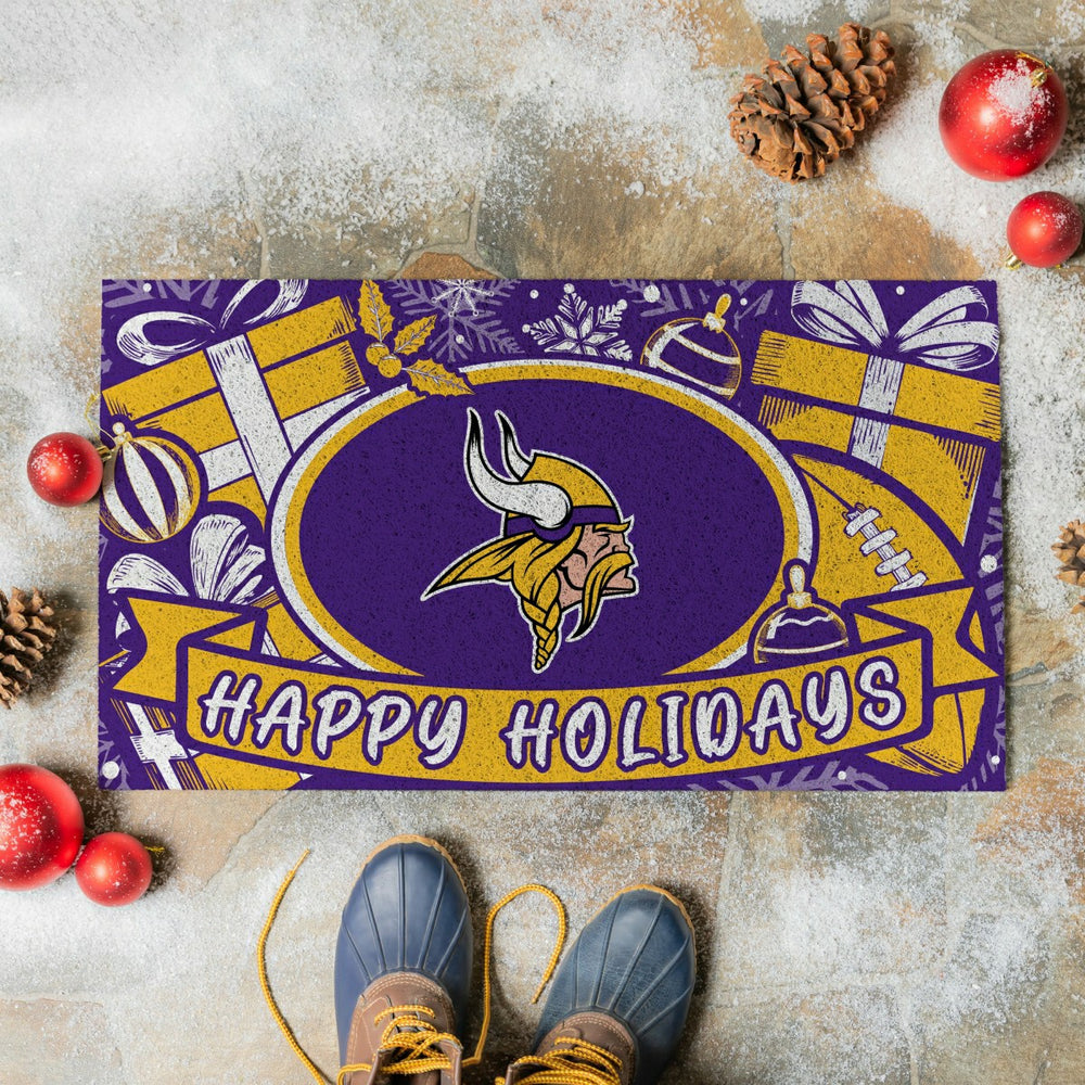Minnesota Vikings Holiday PVC Mat, 28"x16" - NFL