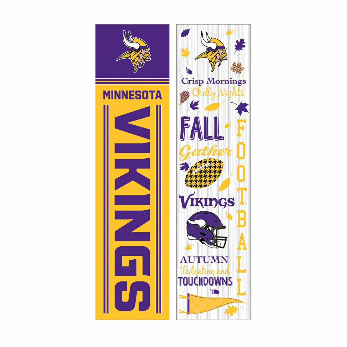 46" Double Sided Leaner, Minnesota Vikings, Fall Seasonal - NFL Home