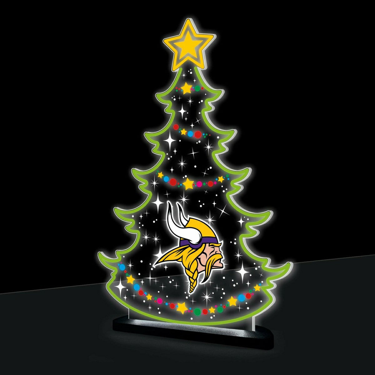 Minnesota Vikings NFL Football Holiday Tree Desklite LED Decor - NFL Home