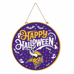 Minnesota Vikings Halloween Round Door Décor with Hanging Rope, 18x18 - NFL Home