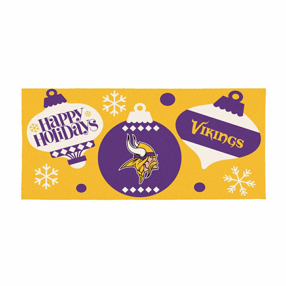 Minnesota Vikings Holiday Flocked Coir Sassafras Switch Mat, 22"x10" - NFL