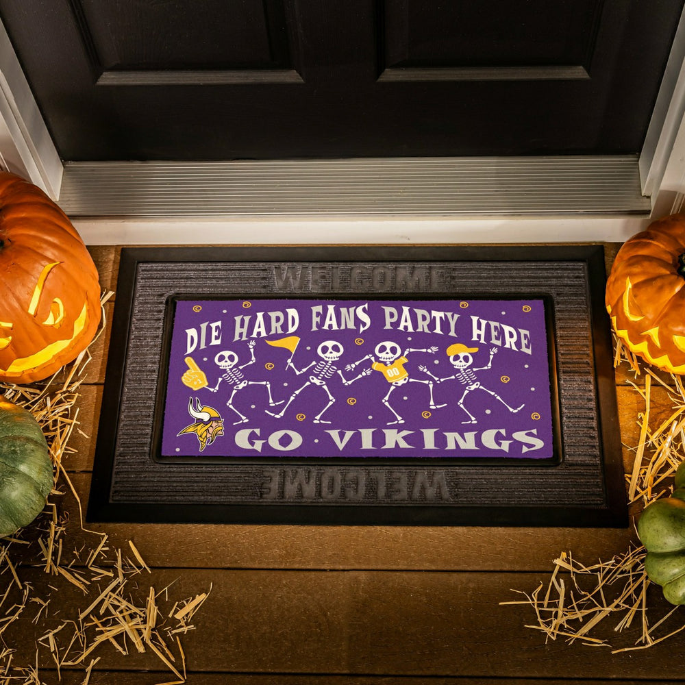 Minnesota Vikings Flocked Coir Halloween Sassafras Switch Mat, 22"x10" - NFL