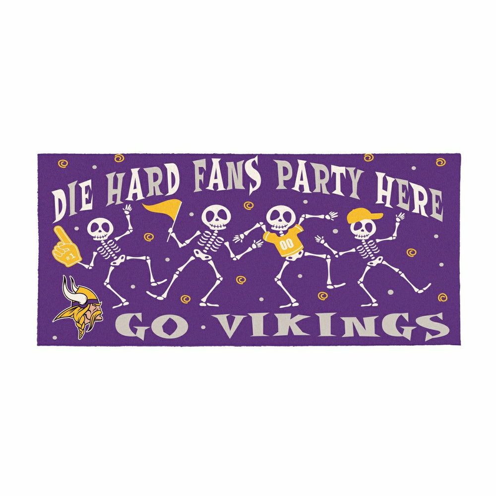 Minnesota Vikings Flocked Coir Halloween Sassafras Switch Mat, 22"x10" - NFL